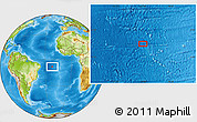 Physical Location Map of the area around 8° 12' 42" S, 22° 1' 29" W