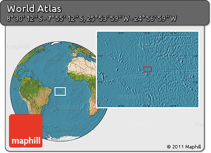 Satellite Location Map of the Area around 8° 12' 42" S, 25° 25' 29" W