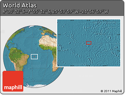 Satellite Location Map of the Area around 8° 12' 42" S, 25° 25' 29" W
