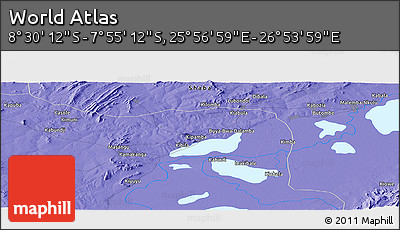 Political Panoramic Map of the Area around 8° 12' 42" S, 26° 25' 29" E