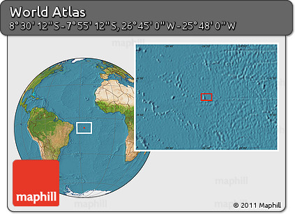 Satellite Location Map of the Area around 8° 12' 42" S, 26° 16' 29" W
