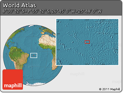 Satellite Location Map of the Area around 8° 12' 42" S, 26° 16' 29" W