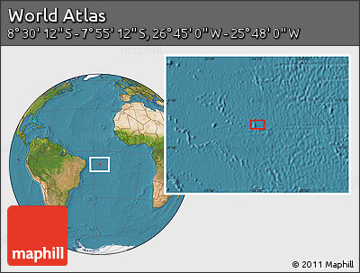 Satellite Location Map of the Area around 8° 12' 42" S, 26° 16' 29" W