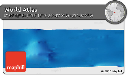 Shaded Relief Panoramic Map of the Area around 8° 12' 42" S, 26° 16' 29" W