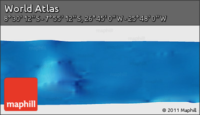Shaded Relief Panoramic Map of the Area around 8° 12' 42" S, 26° 16' 29" W