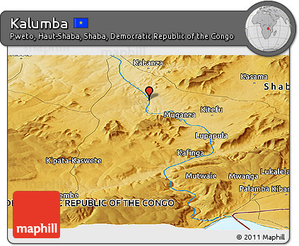 Physical Panoramic Map of Kalumba
