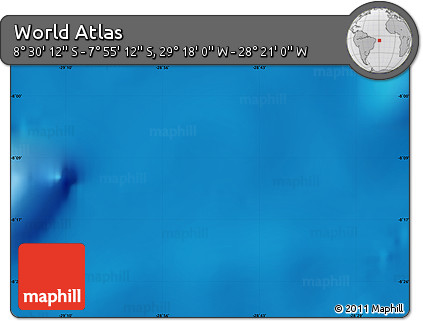 Physical Map of the Area around 8° 12' 42" S, 28° 49' 30" W