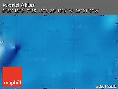 Physical Map of the Area around 8° 12' 42" S, 28° 49' 30" W