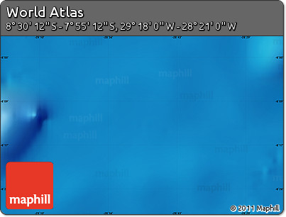 Physical Map of the Area around 8° 12' 42" S, 28° 49' 30" W