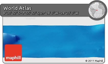 Physical Panoramic Map of the Area around 8° 12' 42" S, 28° 49' 30" W