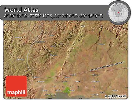 Satellite Map of the Area around 8° 12' 42" S, 29° 49' 30" E