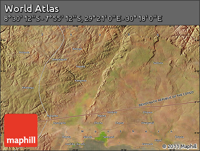 Satellite Map of the Area around 8° 12' 42" S, 29° 49' 30" E
