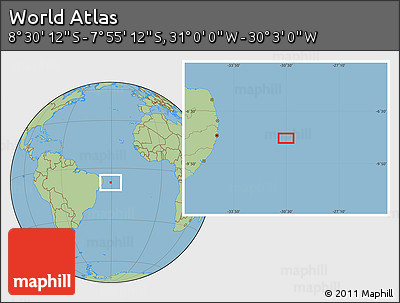 Savanna Style Location Map of the Area around 8° 12' 42" S, 30° 31' 29" W