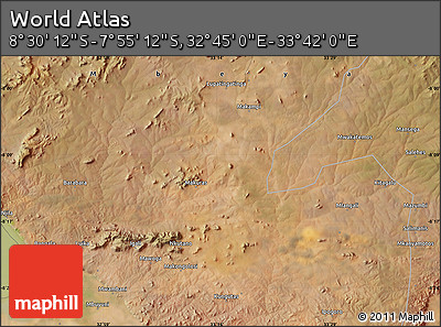 Satellite Map of the Area around 8° 12' 42" S, 33° 13' 30" E