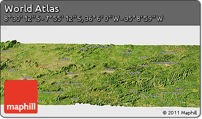 Satellite Panoramic Map of the Area around 8° 12' 42" S, 35° 37' 30" W