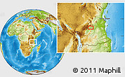 Physical Location Map of the area around 8° 12' 42" S, 36° 37' 30" E