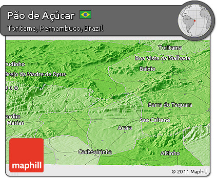 Political Panoramic Map of Pão De Açúcar
