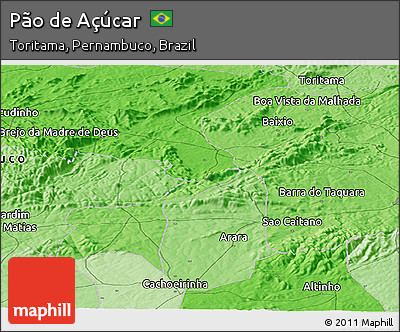 Political Panoramic Map of Pão De Açúcar