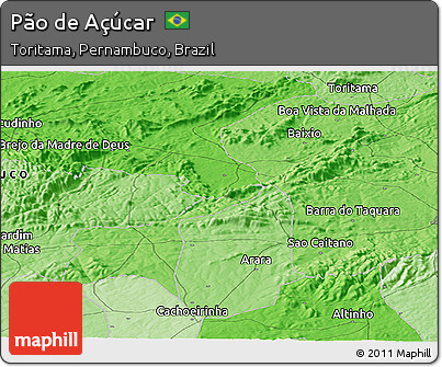 Political Panoramic Map of Pão De Açúcar