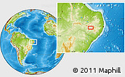 Physical Location Map of the area around 8° 12' 42" S, 37° 19' 30" W