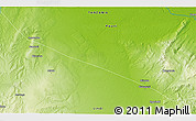 Physical 3D Map of the area around 8° 12' 42" S, 38° 19' 30" E
