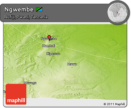 Physical Panoramic Map of Ngwembe