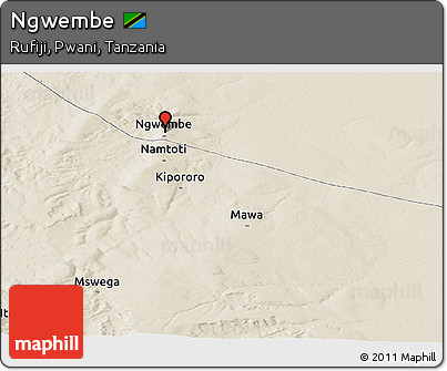 Shaded Relief Panoramic Map of Ngwembe