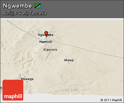 Shaded Relief Panoramic Map of Ngwembe