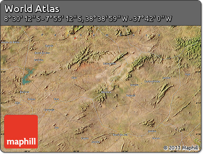 Satellite Map of the Area around 8° 12' 42" S, 38° 10' 29" W