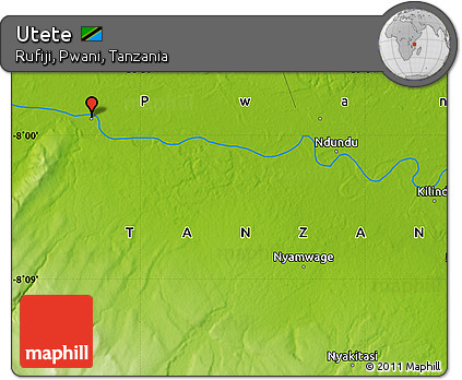 Physical Map of Utete