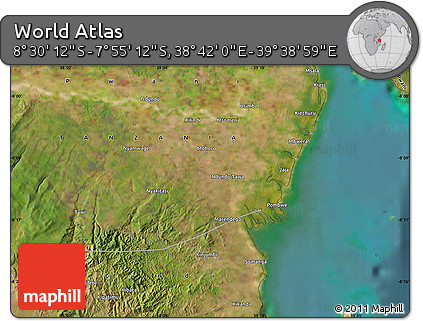 Satellite Map of the Area around 8° 12' 42" S, 39° 10' 29" E