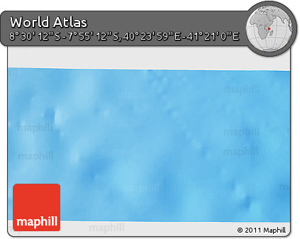 Shaded Relief 3D Map of the Area around 8° 12' 42" S, 40° 52' 30" E