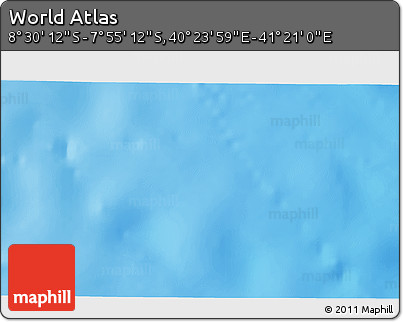 Shaded Relief 3D Map of the Area around 8° 12' 42" S, 40° 52' 30" E