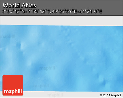 Shaded Relief 3D Map of the Area around 8° 12' 42" S, 40° 52' 30" E