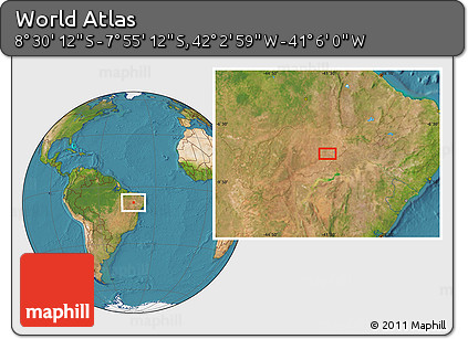 Satellite Location Map of the Area around 8° 12' 42" S, 41° 34' 30" W
