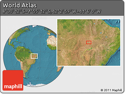 Satellite Location Map of the Area around 8° 12' 42" S, 41° 34' 30" W