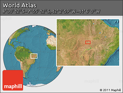 Satellite Location Map of the Area around 8° 12' 42" S, 41° 34' 30" W