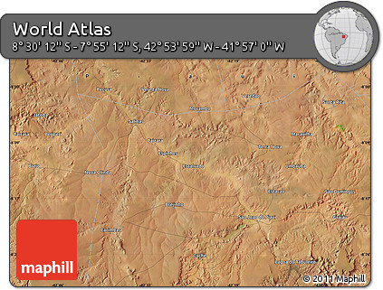 Satellite Map of the Area around 8° 12' 42" S, 42° 25' 29" W