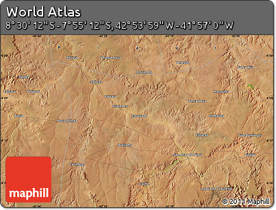 Satellite Map of the Area around 8° 12' 42" S, 42° 25' 29" W