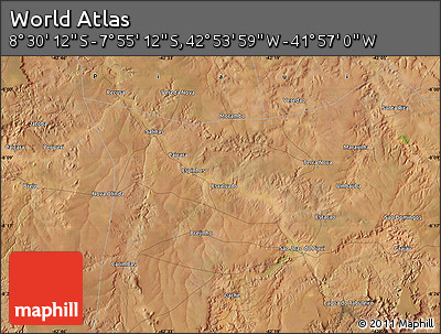Satellite Map of the Area around 8° 12' 42" S, 42° 25' 29" W