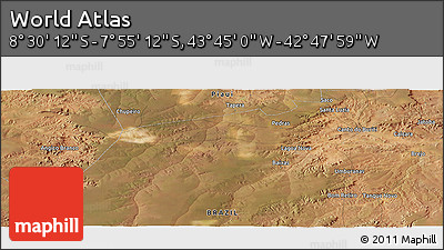 Satellite Panoramic Map of the Area around 8° 12' 42" S, 43° 16' 29" W
