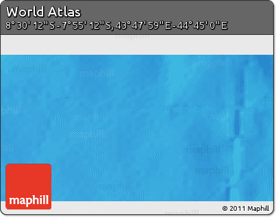 Shaded Relief 3D Map of the Area around 8° 12' 42" S, 44° 16' 29" E