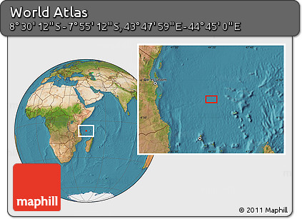 Satellite Location Map of the Area around 8° 12' 42" S, 44° 16' 29" E