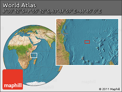 Satellite Location Map of the Area around 8° 12' 42" S, 44° 16' 29" E