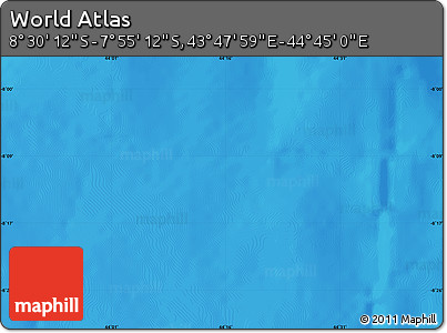 Shaded Relief Map of the Area around 8° 12' 42" S, 44° 16' 29" E