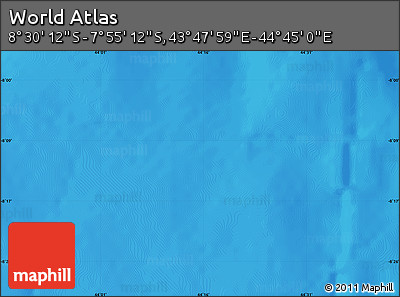 Shaded Relief Map of the Area around 8° 12' 42" S, 44° 16' 29" E