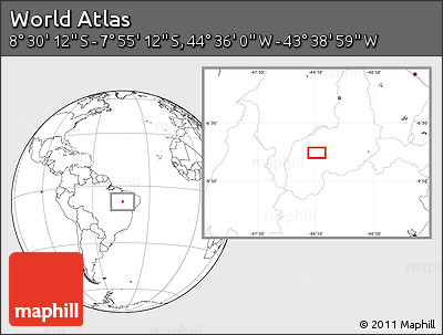 Blank Location Map of the Area around 8° 12' 42" S, 44° 7' 30" W