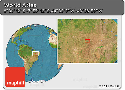 Satellite Location Map of the Area around 8° 12' 42" S, 44° 7' 30" W