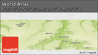 Physical Panoramic Map of the Area around 8° 12' 42" S, 44° 58' 30" W
