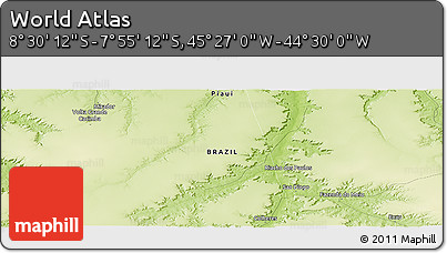 Physical Panoramic Map of the Area around 8° 12' 42" S, 44° 58' 30" W